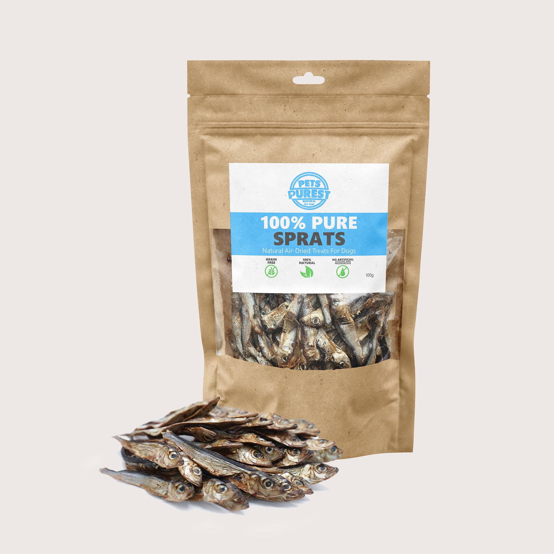 Dried Sprats Treat for Dogs Cats Pets Purest