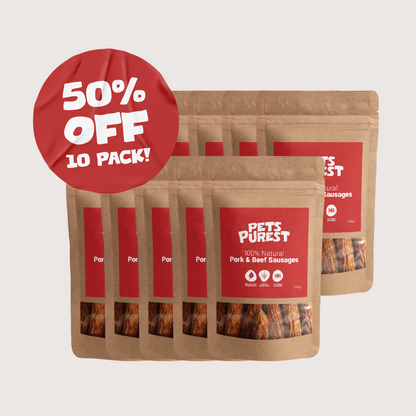 100% Natural Pork & Beef Sausages - (10 Pack Bundle)